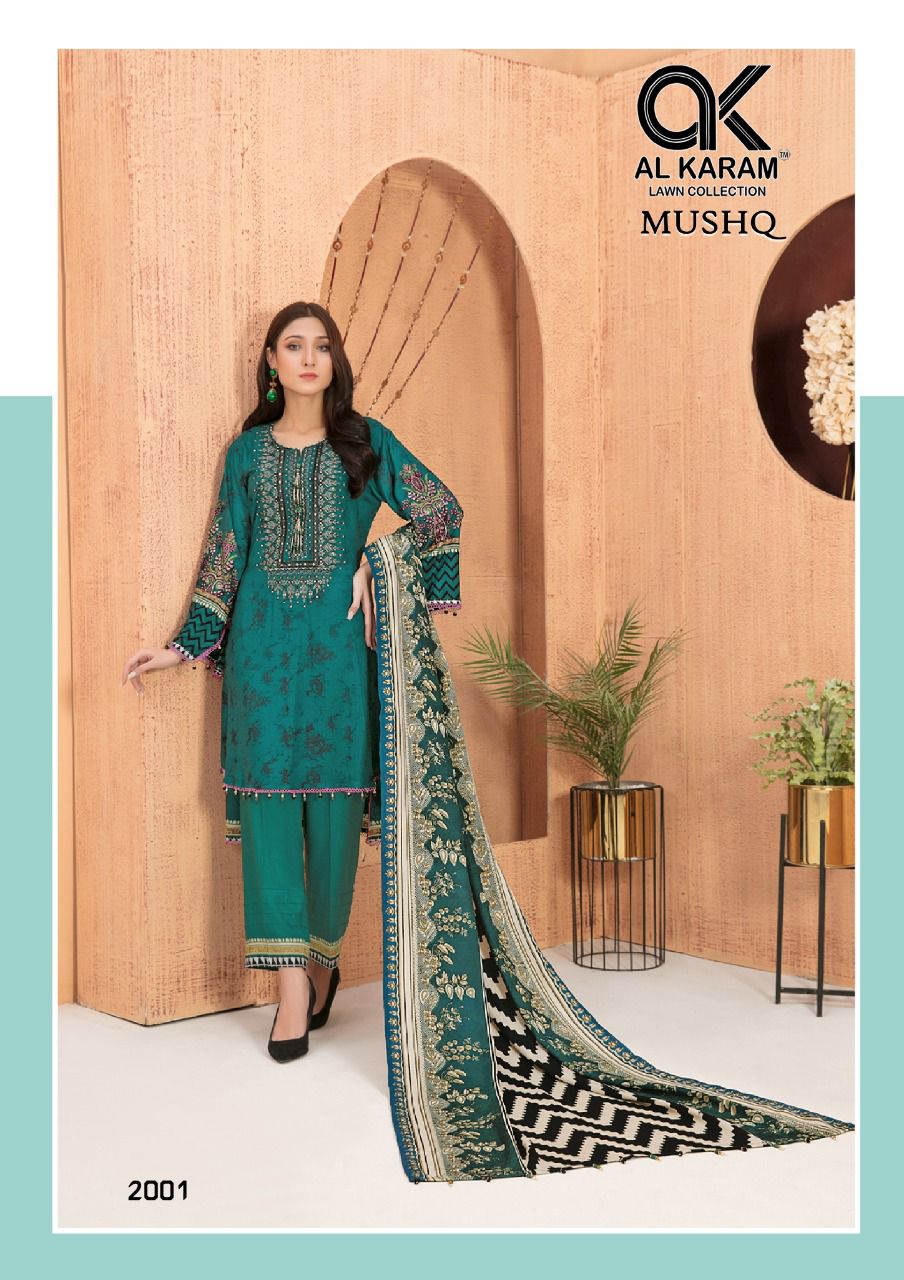 Al Karam Mushq Vol 2 Wholesale Karachi Cotton Dress Material Catalog
